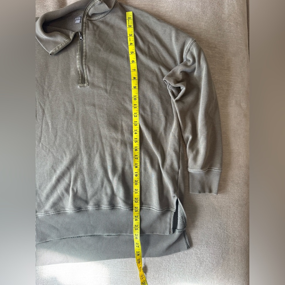 Aerie Sun’s Out Quarter Zip Sweatshirt Olive Green Oversized Pullover L - Picture 10 of 10